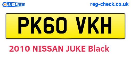 PK60VKH are the vehicle registration plates.