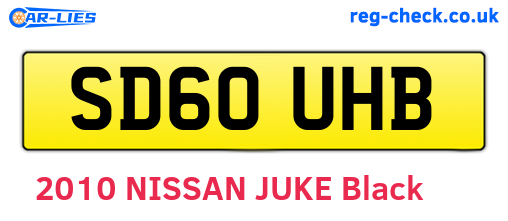 SD60UHB are the vehicle registration plates.