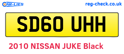 SD60UHH are the vehicle registration plates.