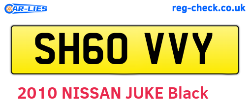 SH60VVY are the vehicle registration plates.