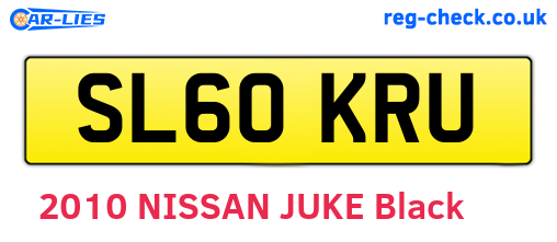 SL60KRU are the vehicle registration plates.