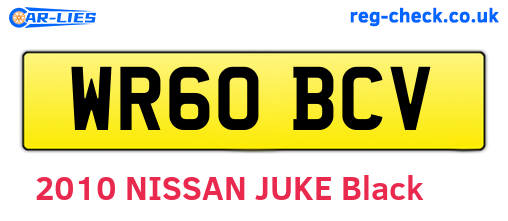 WR60BCV are the vehicle registration plates.