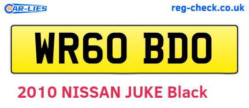 WR60BDO are the vehicle registration plates.