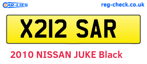 X212SAR are the vehicle registration plates.