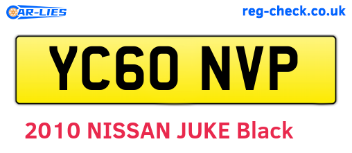 YC60NVP are the vehicle registration plates.