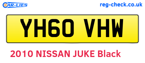 YH60VHW are the vehicle registration plates.