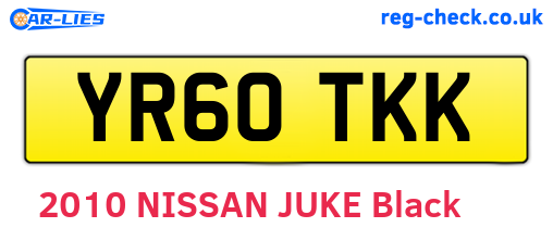 YR60TKK are the vehicle registration plates.