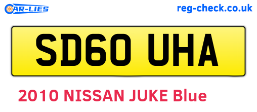 SD60UHA are the vehicle registration plates.