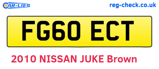 FG60ECT are the vehicle registration plates.