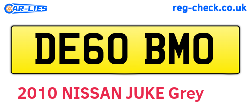 DE60BMO are the vehicle registration plates.