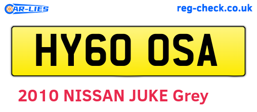 HY60OSA are the vehicle registration plates.