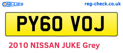 PY60VOJ are the vehicle registration plates.