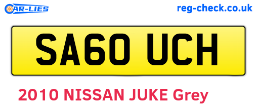 SA60UCH are the vehicle registration plates.
