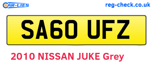 SA60UFZ are the vehicle registration plates.