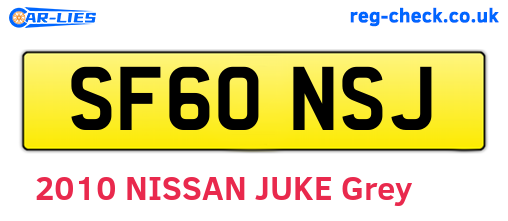 SF60NSJ are the vehicle registration plates.