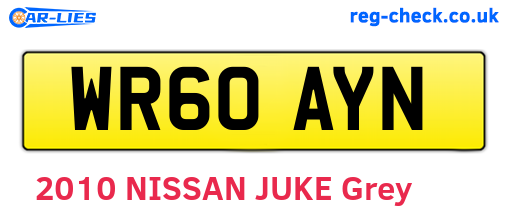 WR60AYN are the vehicle registration plates.