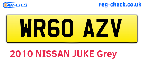 WR60AZV are the vehicle registration plates.