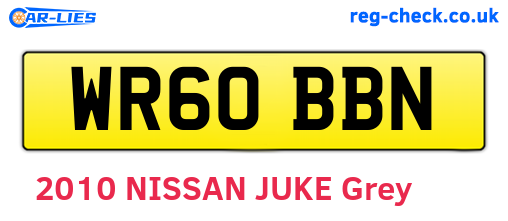 WR60BBN are the vehicle registration plates.