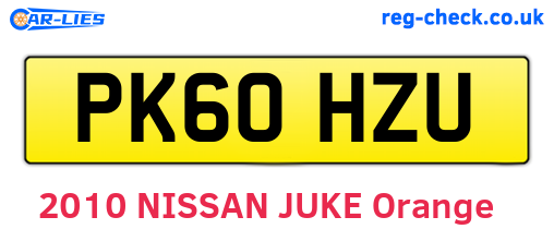 PK60HZU are the vehicle registration plates.