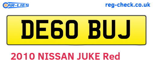 DE60BUJ are the vehicle registration plates.