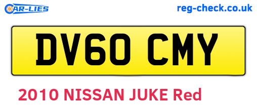 DV60CMY are the vehicle registration plates.