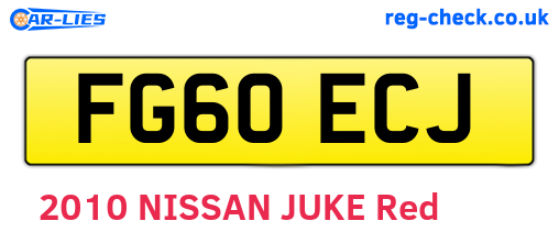 FG60ECJ are the vehicle registration plates.
