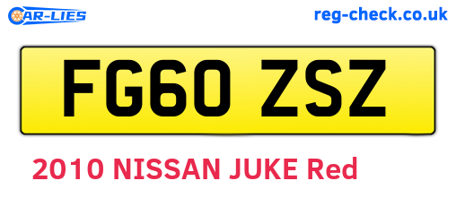 FG60ZSZ are the vehicle registration plates.