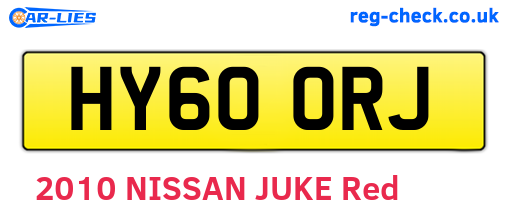 HY60ORJ are the vehicle registration plates.
