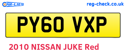 PY60VXP are the vehicle registration plates.