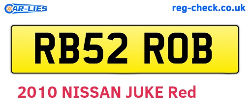 RB52ROB are the vehicle registration plates.