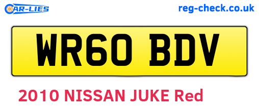 WR60BDV are the vehicle registration plates.