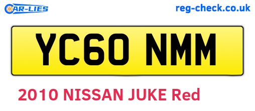 YC60NMM are the vehicle registration plates.