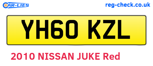YH60KZL are the vehicle registration plates.