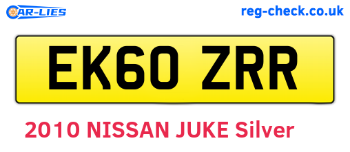 EK60ZRR are the vehicle registration plates.