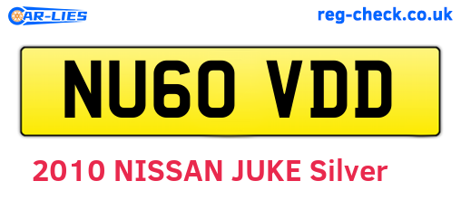 NU60VDD are the vehicle registration plates.