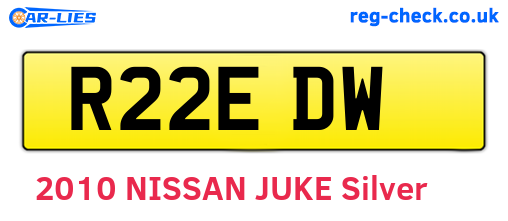 R22EDW are the vehicle registration plates.