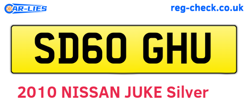 SD60GHU are the vehicle registration plates.