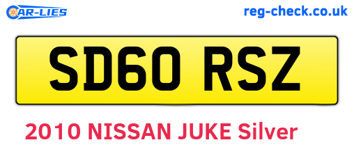 SD60RSZ are the vehicle registration plates.