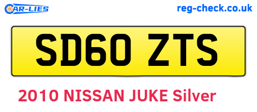 SD60ZTS are the vehicle registration plates.