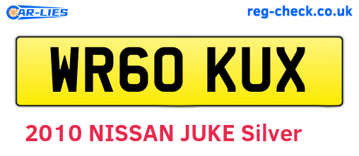 WR60KUX are the vehicle registration plates.