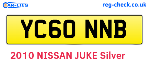 YC60NNB are the vehicle registration plates.