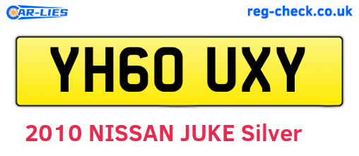 YH60UXY are the vehicle registration plates.
