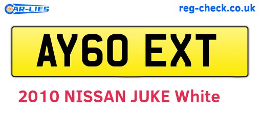 AY60EXT are the vehicle registration plates.