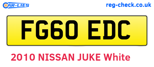 FG60EDC are the vehicle registration plates.