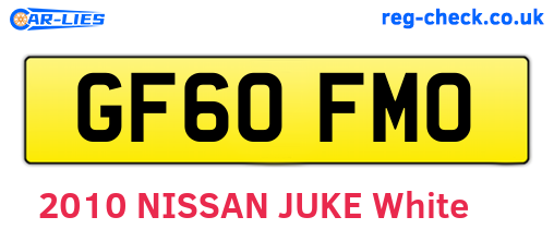 GF60FMO are the vehicle registration plates.