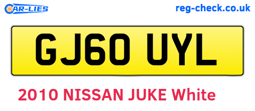 GJ60UYL are the vehicle registration plates.