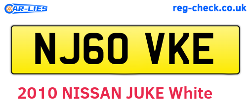 NJ60VKE are the vehicle registration plates.