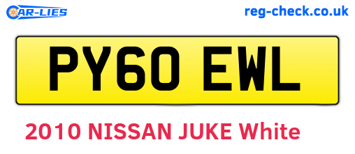 PY60EWL are the vehicle registration plates.