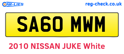SA60MWM are the vehicle registration plates.
