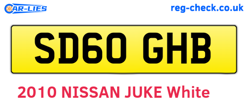 SD60GHB are the vehicle registration plates.